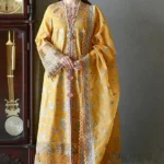 SR-2510 Unstitched Fully Embroided Lawn Suit With Organza Embroidered Dupatta