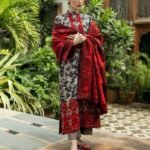 3 Piece – Unstitched Linen Stuff Full Embroidered Suit With Linen Printed Duppata