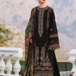 MB-520 Unstitched Dhanak Stuff Full Embroidered Suit With Printed Wool Shawl With Extra Patches
