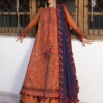 MB-625 Unstitched Dhanak Stuff Full Embroidered Suit With Dhanak Embroiderd