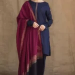 BR-1115 Unstitched Dhanak Marina Suit With Wool Shawl