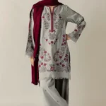 Unstitched Heavy Embroidered Dhanak Suit ( Plain Dyed Dhanak Shawl