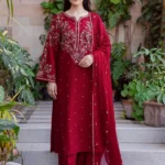 BT-2700 Lawn Embroidered 3pc Suit With Chiffon Embroidered Dupatta
