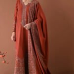 BT-2880 3 Piece Unstitched Embroiered Dhanak Fabric With Dhanak Embroidered Shawl