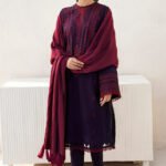JZ 2910 - 3 Piece Unstitched Embroidered Dhanak Fabric With Dhanak Shawl