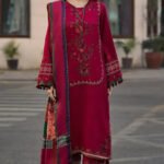 CZ=2980 Unstitched Fully Embroidered Dhanak Suit With Digital Printed Diamond Wool Shawl