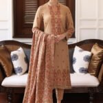 3 Piece - Unstitched Fully Embroided Dhanak Fabric With Embroided Dhanak shawl BR-685