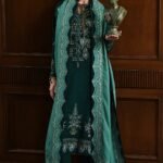 Dhanak Fabric - 3 Piece Unstitched Embroidered Dress With Embroidered Dhanak Shawl BT 3010